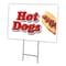 Signmission Hot Dogs Yard Sign & Stake outdoor plastic coroplast window, C-1824-DS-Hot Dogs C-1824-DS-Hot Dogs - alternate 1